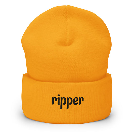 embroidered ripper beanie