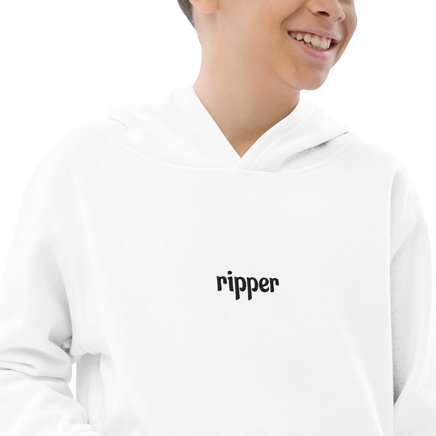 youth embroidered ripper hoodie