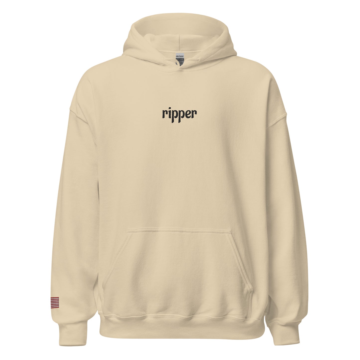 embroidered ripper hoodie