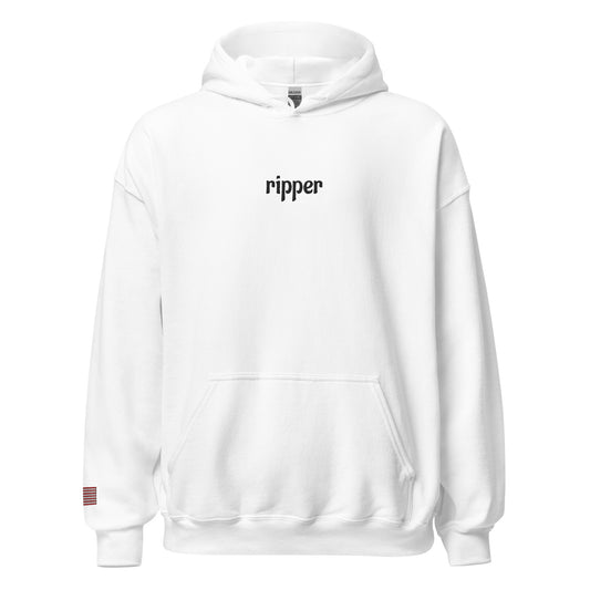 embroidered ripper hoodie