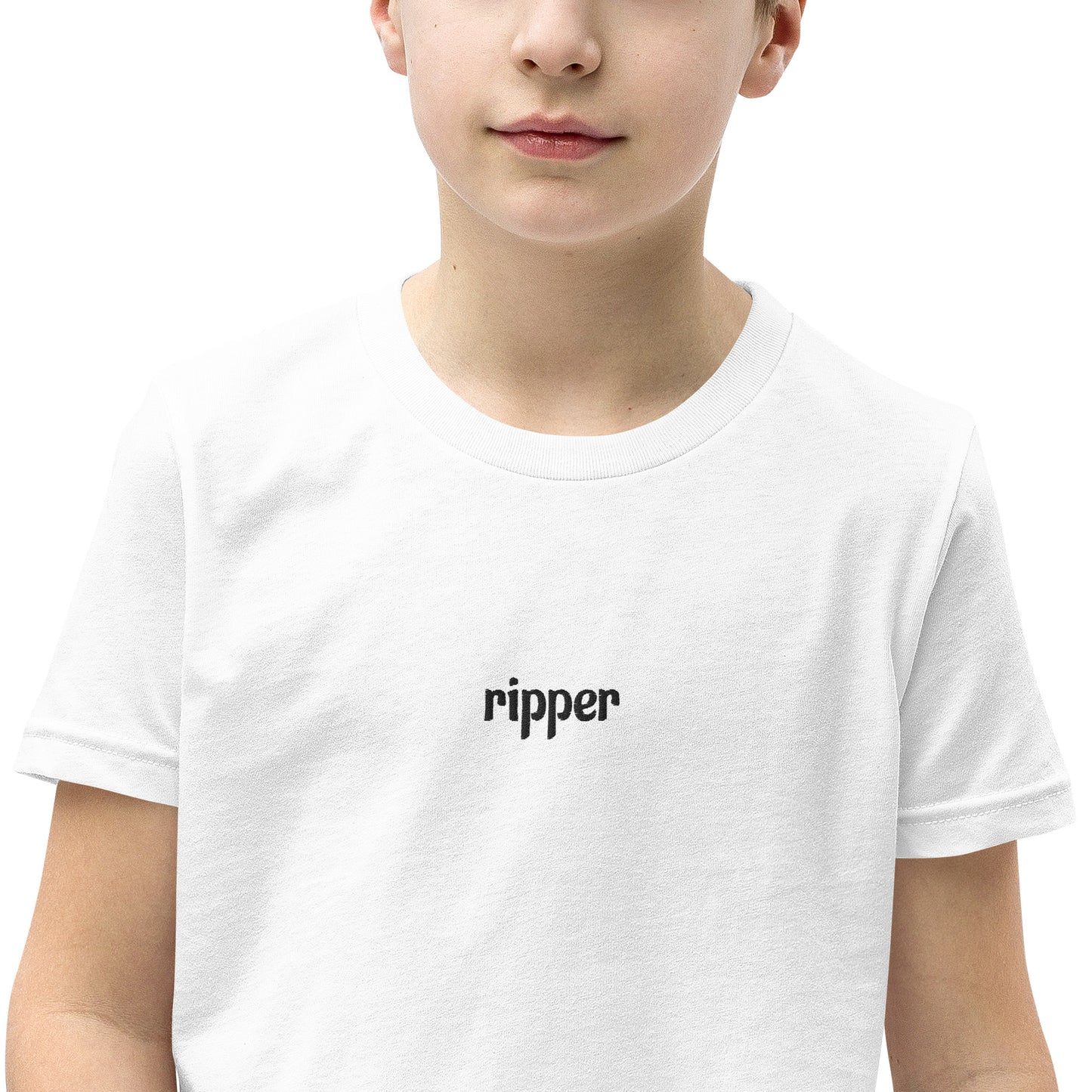 youth embroidered ripper tee